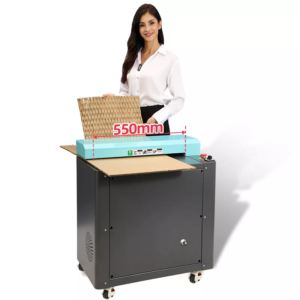 P50 (550mm) cardboard shredder machine (Grey+Cyan)